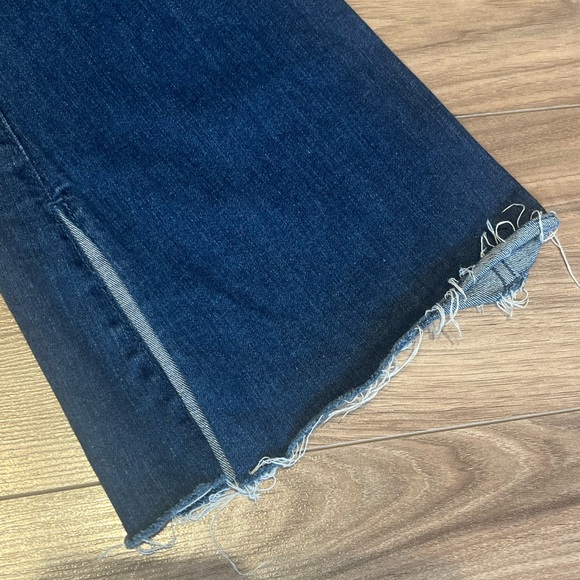 Dark Blue Denim Flared Denim Jeans - Picture 2 of 5